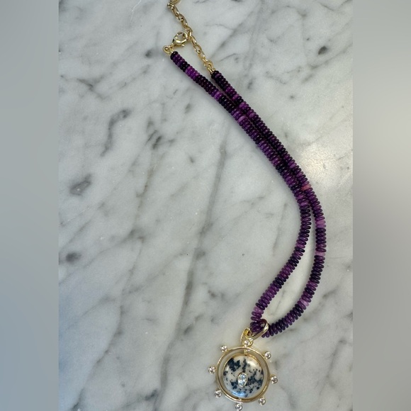 Mignonne Gavigan Billie Amethyst Beaded Charm and Gold Pendant Necklace - Picture 5 of 7